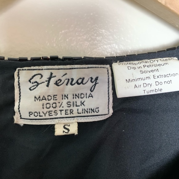 Vintage Silk Black Beaded Holiday Jacket Women’s Size Small - Picture 5 of 8